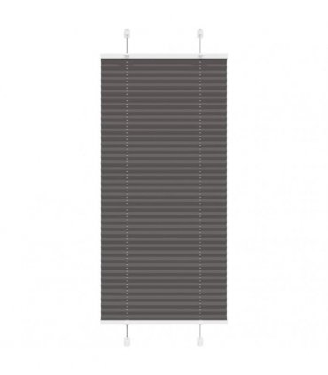 vidaXL Pleated Blind Black 60x100 cm Fabric Width 59.4 cm Polyester — Size: 60 x 100 cm
