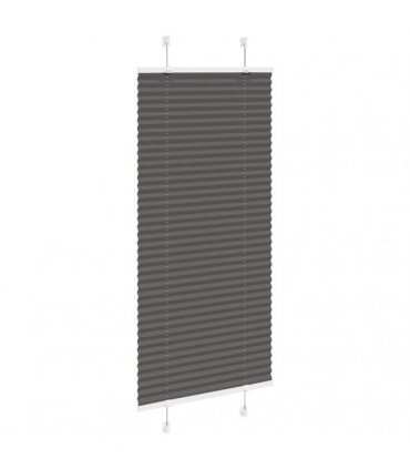 vidaXL Pleated Blind Black 60x100 cm Fabric Width 59.4 cm Polyester — Size: 60 x 100 cm