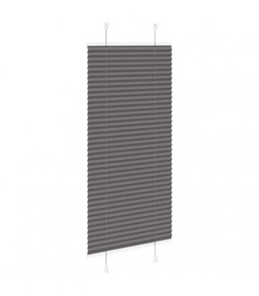 vidaXL Pleated Blind Black 60x100 cm Fabric Width 59.4 cm Polyester — Size: 60 x 100 cm