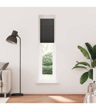 vidaXL Pleated Blind Black 50x200 cm Fabric Width 49.4 cm Polyester — Size: 50 x 200 cm