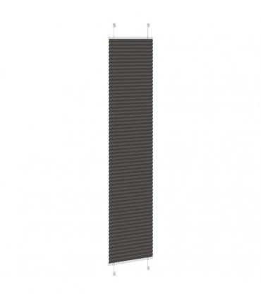 vidaXL Pleated Blind Black 50x200 cm Fabric Width 49.4 cm Polyester — Size: 50 x 200 cm