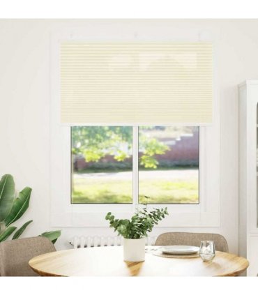 vidaXL Pleated Blind Cream 105x100 cm Fabric Width 104.4 cm Polyester — Size: 105 x 100 cm
