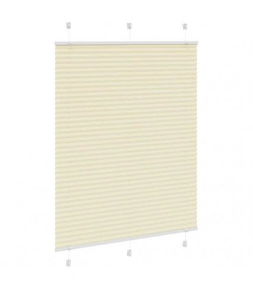vidaXL Pleated Blind Cream 105x100 cm Fabric Width 104.4 cm Polyester — Size: 105 x 100 cm