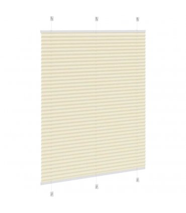 vidaXL Pleated Blind Cream 105x100 cm Fabric Width 104.4 cm Polyester — Size: 105 x 100 cm