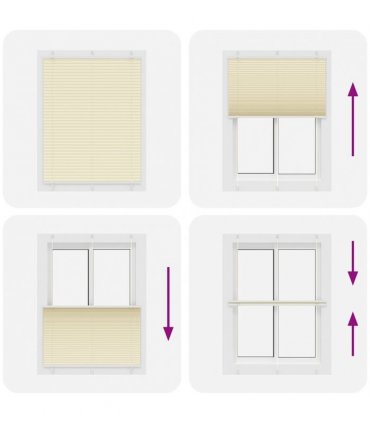 vidaXL Pleated Blind Cream 105x100 cm Fabric Width 104.4 cm Polyester — Size: 105 x 100 cm