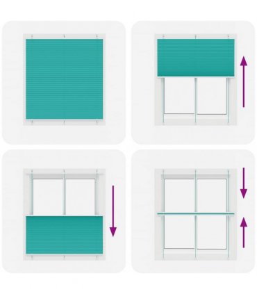 vidaXL Pleated Blind Petrol Green 115x150 cm Fabric Width 114.4 cm Polyester — Size: 115 x 150 cm