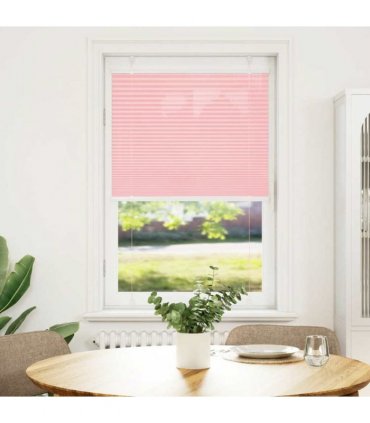 vidaXL Pleated Blind Pink 70x100 cm Fabric Width 69.4 cm Polyester — Size: 70 x 100 cm