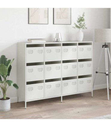 vidaXL Sideboard White 135x39x103.5 cm Cold-rolled Steel