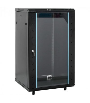 vidaXL 18U Network Cabinet 19" IP20 Black 60x60x100 cm — Size: 60 x 60 x 100 cm