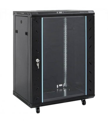 vidaXL 15U Network Cabinet 19" IP20 Black 60x45x86 cm — Size: 60 x 45 x 86 cm