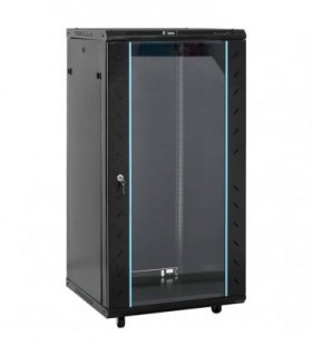 vidaXL 22U Network Cabinet 19" IP20 Black 60x60x120 cm — Size: 60 x 60 x 120 cm