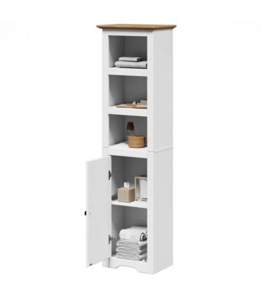 vidaXL Bathroom Cabinet BODO White and Brown 44x30x160 cm
