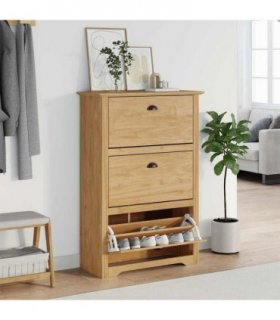 vidaXL Shoe Rack BODO Honey Brown 80 x 35 x 118 cm Engineered Wood
