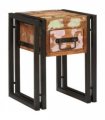vidaXL End Table with Drawer 30 x 30 x 40 cm Solid Reclaim Wood