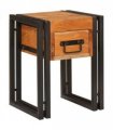 vidaXL End Table Brown and Black 30 x 30 x 40 cm Solid Acacia Wood