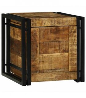 vidaXL Storage Box Brown and Black 40 x 40 x 40 cm Solid Mango Wood