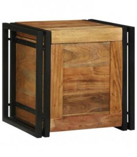 vidaXL Storage Box Brown and Black 40 x 40 x 40 cm Solid Acacia Wood