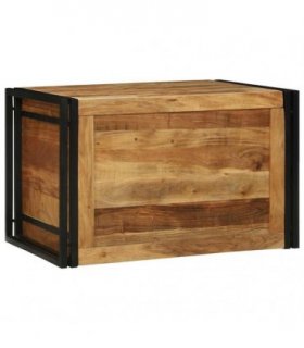 vidaXL Storage Box Brown and Black 80 x 50 x 50 cm Acacia Wood