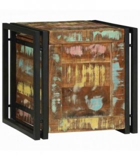 vidaXL Storage Box Brown and Black 40 x 40 x 40 cm Solid Acacia Wood — V0671989871