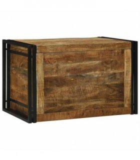 vidaXL Storage Box Brown and Black 80 x 50 x 50 cm Rough Mango Wood