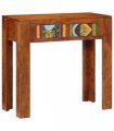 vidaXL Console Table 80x35x75 cm Solid Wood Acacia — Size: 80 cm