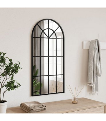 vidaXL Wall Mirror Black 40x80 cm Arch Iron — Size: 40 x 80 cm
