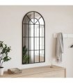 vidaXL Wall Mirror Black 50x100 cm Arch Iron — Size: 50 x 100 cm
