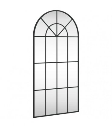 vidaXL Wall Mirror Black 50x100 cm Arch Iron — Size: 50 x 100 cm