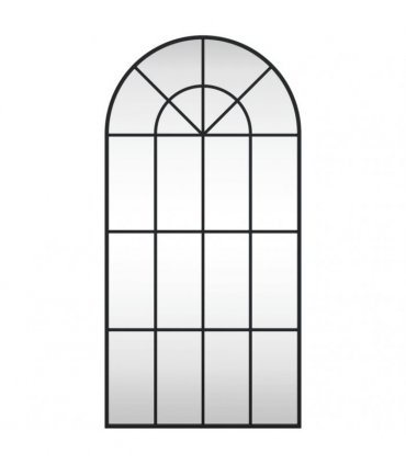 vidaXL Wall Mirror Black 50x100 cm Arch Iron — Size: 50 x 100 cm