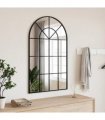 vidaXL Wall Mirror Black 60x100 cm Arch Iron — Size: 60 x 100 cm