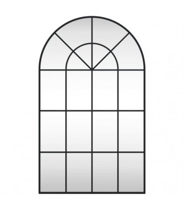 vidaXL Wall Mirror Black 60x100 cm Arch Iron — Size: 60 x 100 cm