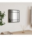 vidaXL Wall Mirror Black 30x30 cm Square Iron — Size: 30 x 30 cm