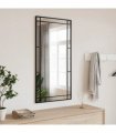 vidaXL Wall Mirror Black 50x100 cm Rectangle Iron — Size: 50 x 100 cm — V0671989897