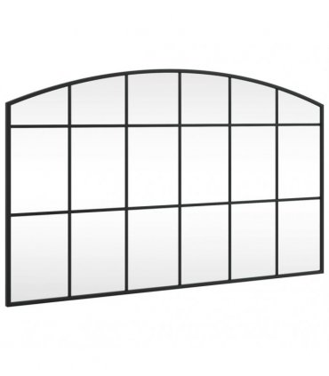 vidaXL Wall Mirror Black 100x60 cm Arch Iron — Size: 100 x 60 cm