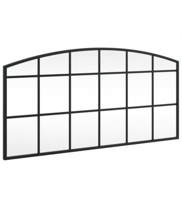 vidaXL Wall Mirror Black 80x40 cm Arch Iron — Size: 80 x 40 cm
