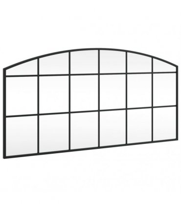 vidaXL Wall Mirror Black 100x50 cm Arch Iron — Size: 100 x 50 cm