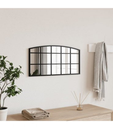 vidaXL Wall Mirror Black 60x30 cm Arch Iron — Size: 60 x 30 cm