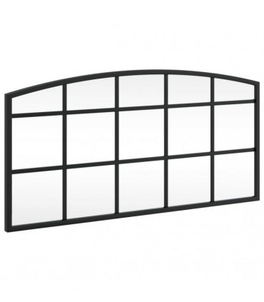 vidaXL Wall Mirror Black 60x30 cm Arch Iron — Size: 60 x 30 cm