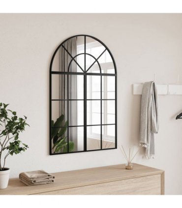 vidaXL Wall Mirror Black 60x30 cm Arch Iron — Size: 60 x 30 cm — V0671989908