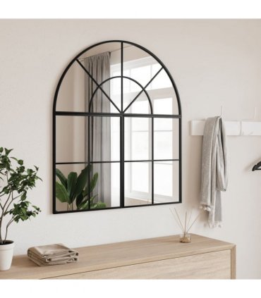 vidaXL Wall Mirror Black 80x40 cm Arch Iron — Size: 80 x 40 cm — V0671989910