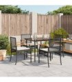 vidaXL Garden Dining Set | Black, Cream White — Size: 80 x 80 x 74 cm