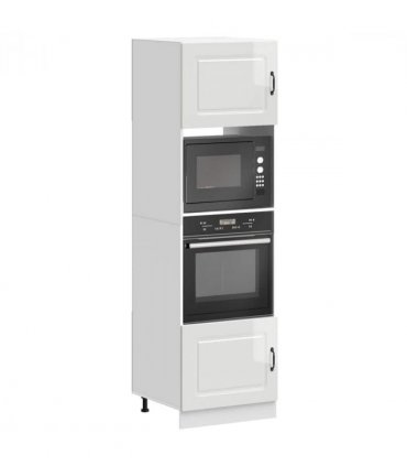 vidaXL Oven Cabinets 2 pcs Kalmar Gloss White Engineer — Colour: high gloss white, Model: 1x oven cabinet 60 cm wide 207 cm high