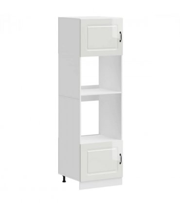 vidaXL Oven Cabinets 2 pcs Kalmar Gloss White Engineer — Colour: high gloss white, Model: 1x oven cabinet 60 cm wide 207 cm high