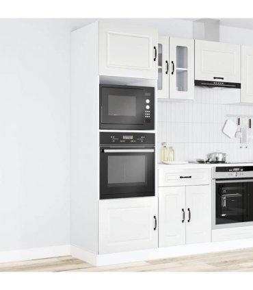 vidaXL Oven Cabinets 2 pcs Kalmar Gloss White Engineer — Colour: high gloss white, Model: 1x oven cabinet 60 cm wide 207 cm high