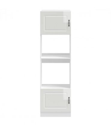 vidaXL Oven Cabinets 2 pcs Kalmar Gloss White Engineer — Colour: high gloss white, Model: 1x oven cabinet 60 cm wide 207 cm high