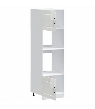 vidaXL Oven Cabinets 2 pcs Kalmar Gloss White Engineer — Colour: high gloss white, Model: 1x oven cabinet 60 cm wide 207 cm high