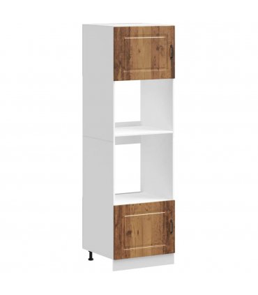 vidaXL Oven Cabinets 2 pcs Kalmar Old Wood Engineered Wood — Model: 1x oven cabinet 60 cm wide 207 cm high