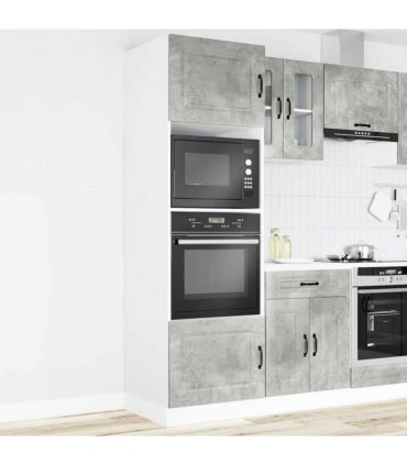vidaXL Oven Cabinets 2 pcs Kalmar Concrete Grey Engineered Wood — Model: 1x oven cabinet 60 cm wide 207 cm high