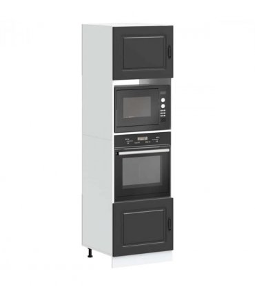 vidaXL Oven Cabinets 2 pcs Kalmar Black Engineered Wood — Model: 1x oven cabinet 60 cm wide 207 cm high