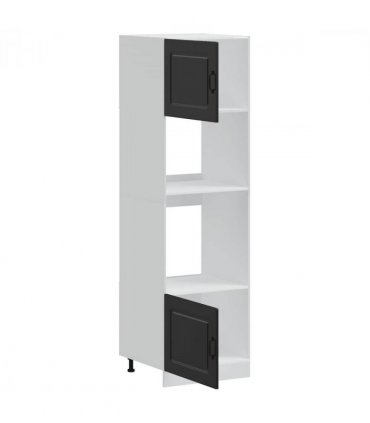 vidaXL Oven Cabinets 2 pcs Kalmar Black Engineered Wood — Model: 1x oven cabinet 60 cm wide 207 cm high